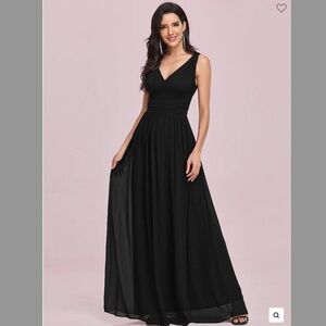 Ever Pretty ever HUSH Chiffon Empire Waist Sleeveless Dress in Black, size 4